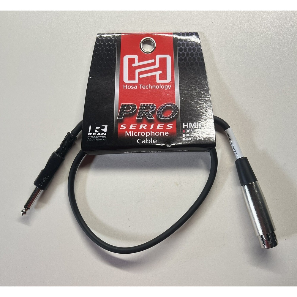 Hosa Pro Series 20 AWG 3 FT Rean XLRM to XLRF Microphone Cable HMIC-003‎
